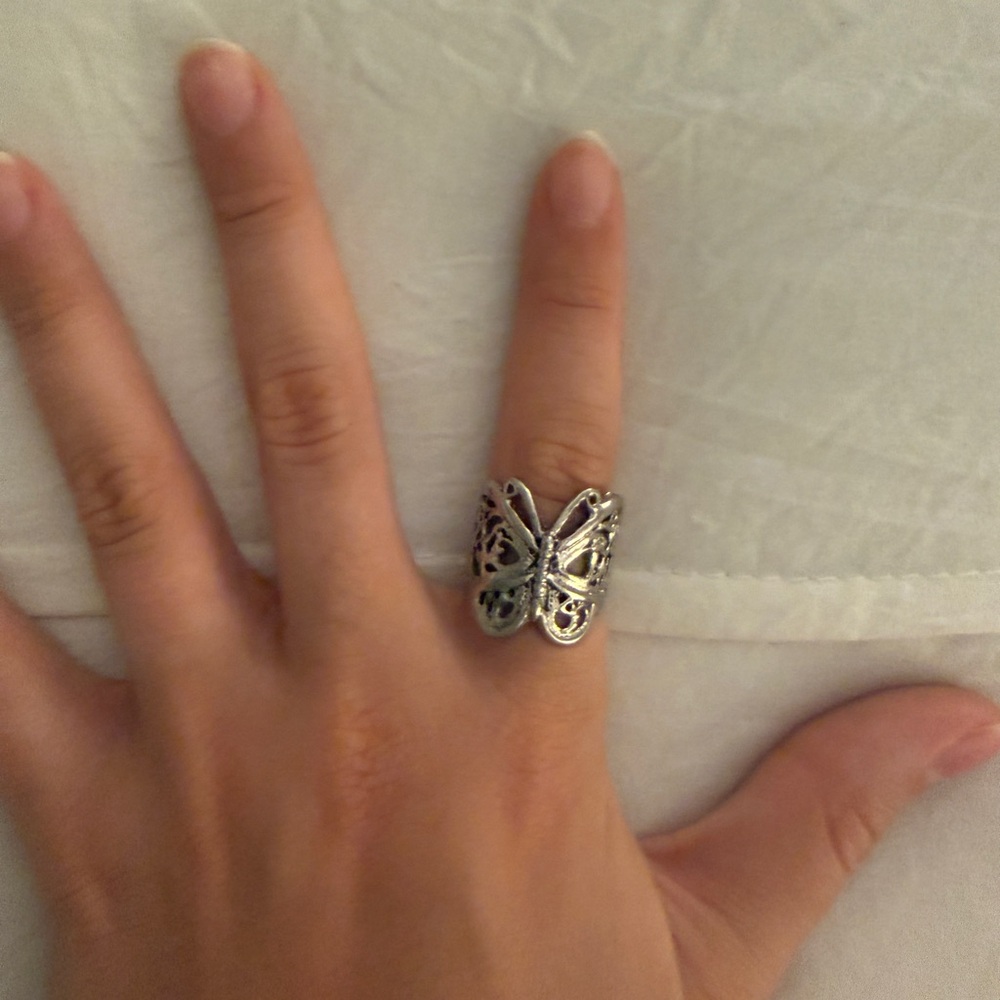 Silver Butterfly Statement Ring - Women's Jewelry - image 3